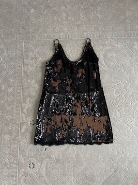 Free people Sequin Mini Dress in Black and Bronze